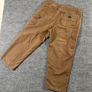 Craftsman Mens 41x29 Brown Canvas Carpenter Pants Workwear Grunge Utility‎